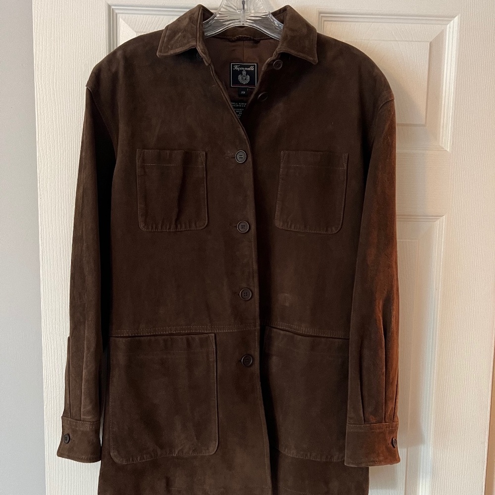 Faconnable Brown Suede Jacket Size XS EUC